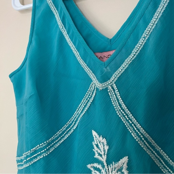 NWT Bandolino Beaded Embroidered Sleeveless Blouse - Picture 9 of 13